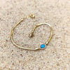 Oval Opal Taşlı Bileklik Künye 14 Ayar Altın HD VİDEOLU