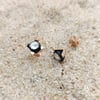 0,50ct Elmas Taşlı Kare Tek Taş Küpe 8 Ayar Altın HD VİDEOLU