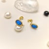 Mavi Opal Vidalı Küpe 14 Ayar Altın HD Videolu