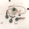 1,68ct Zümrüt ve 1,20ct Elmas Taşlı Oval Set Takım 8 Ayar Altın HD Vİdeolu