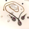 1,79ct Yakut ve 1,62ct Elmas Taşlı Oval  Set Takım 8 Ayar Altın HD Vİdeolu