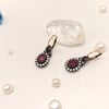 2,36ct Yakut ve 0.50ct Elmas Taşlı Oval Küpe 8 Ayar Altın  HD VİDEOLU