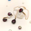 6ct Yakut ve 0.44ct Elmas Taşlı Damla Set Takım 8 Ayar Altın HD Vİdeolu