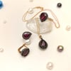 6ct Yakut ve 0.44ct Elmas Taşlı Damla Set Takım 8 Ayar Altın HD Vİdeolu
