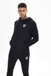 11 Reflektörlü Basic Kapşonlu  Sweat Siyah