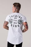 Arkası Forgive Baskılı  T Shirt Beyaz