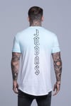 Arkası Judas Baskılı  Yıkamalı Geçişli  T Shirt Turkuaz