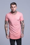 Arkası Plastik BAskılı Yıkamalı T Shirt Pembe