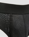 Asos Design Arkası Açık JockStrap İç Çamasırı Siyah-Croco