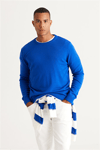 Basic L/S Triko Tshirt-Saks Mavi