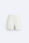 Basic Soft Kumaş İpli Jogger  Şort-Beyaz