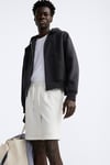 Basic Soft Kumaş İpli Jogger  Şort-Beyaz