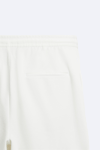 Basic Soft Kumaş İpli Jogger  Şort-Beyaz