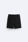 Basic Soft Kumaş İpli Jogger  Şort-Siyah