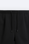 Basic Soft Kumaş İpli Jogger  Şort-Siyah