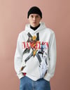BRSK Karekter Kapişonlu  Sweat-Beyaz