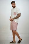 Cebi Çizgili T-shirt-Krem