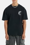 CHERUB GRAPHIC OVERSIZED T-SHIRT-Siyah