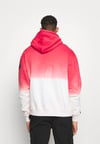 Çift Renk  Batik Kapişonlu Sweat Kırmızı-Beyaz