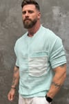 Çizgili T-shirt-Mavi Açık