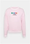 Çok Renkli Oversize Crew Sweat Pembe