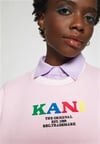Çok Renkli Oversize Crew Sweat Pembe
