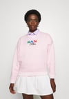 Çok Renkli Oversize Crew Sweat Pembe