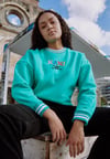 Çok Renkli Oversize Crew Sweat Yeşil