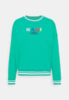 Çok Renkli Oversize Crew Sweat Yeşil