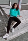 Çok Renkli Oversize Crew Sweat Yeşil