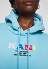 Çok Renkli Oversize Kapişonlu Sweat Mavi Açık