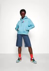 Çok Renkli Oversize Kapişonlu Sweat Mavi Açık