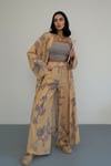 Desenli  Kimono Takım-Hardal