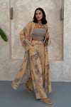 Desenli  Kimono Takım-Hardal