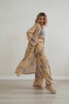 Desenli  Kimono Takım-Hardal