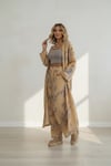 Desenli  Kimono Takım-Hardal
