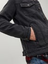 Eskitme Jean Jacket-Siyah