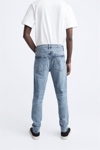 Eskitme Skinny Jean-Mavi Açık