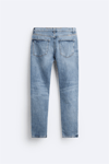 Eskitme Skinny Jean-Mavi Açık