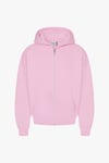 Fermuarlı Kapişonlu Sweat-Pembe