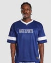 File Kumaş Spor   Oversize  T shirt-Lacivert-Beyaz