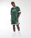 File Kumaş Spor   Oversize  T shirt-Yeşil-Beyaz