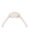 Fitilli Kumaş Crop Sweat-Krem