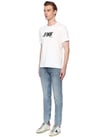 Flock Baskılı T Shirt Beyaz