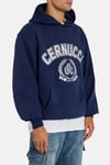 Kapşonlu Oversize Nakışlı Sweat-Lacivert