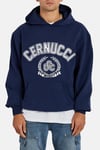 Kapşonlu Oversize Nakışlı Sweat-Lacivert