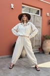 Keten Baggy Pantolon-Bej