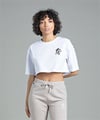 Kısa  Crop  BAsic T Shirt Beyaz