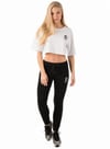 Kısa  Crop  BAsic T Shirt Beyaz