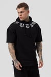 Kısa Kollu Oversize  Kapşonlu Sweat Siyah
